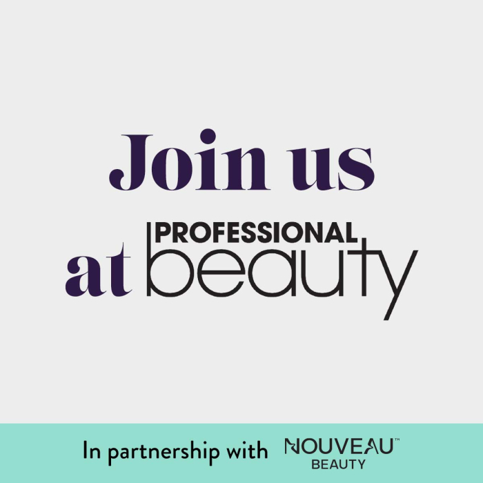 Blog title on Nouveau Lashes background