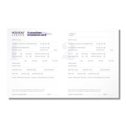 Dangerously Beautiful Treatment Record Cards - Lash Extensions