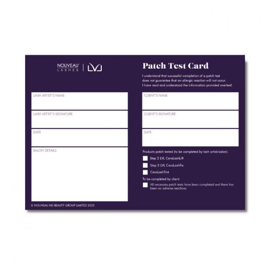 LVL CeraLashLift System - Patch Test Cards Nouvea Lashes