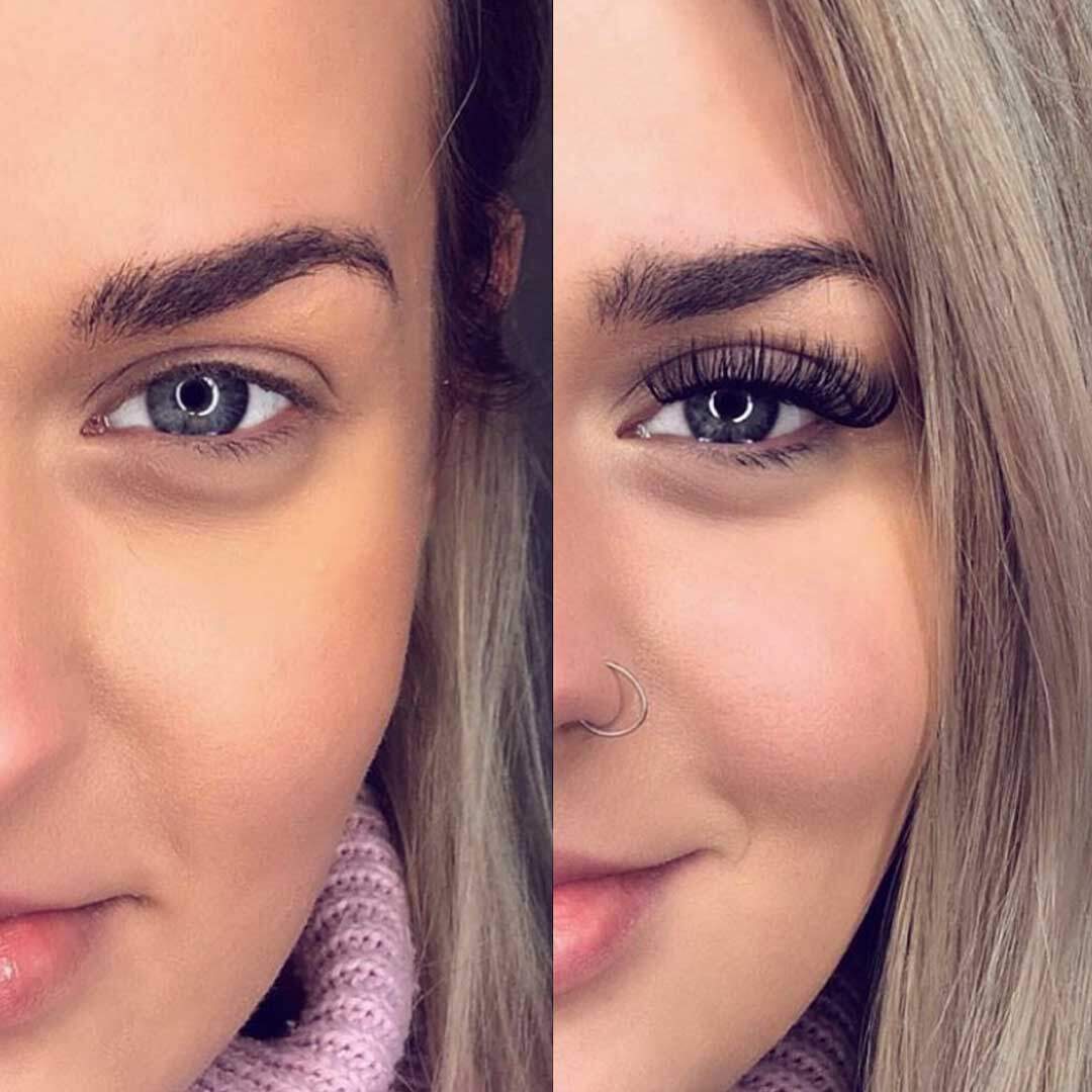 Hybrid lash extensions before and after