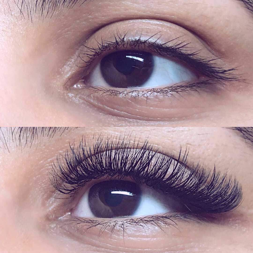 Hybrid lash extensions before and after