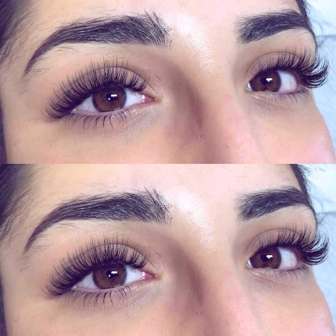 Russian Volume Lashes before and after